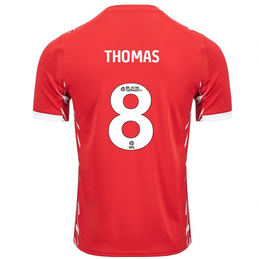 Danxen Niño Camiseta Conor Thomas #8 Rojo Blanco 1ª Equipación 2025/26 La Camisa