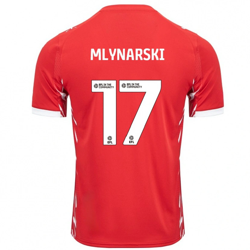 Danxen Niño Camiseta Patrick Mlynarski #17 Rojo Blanco 1ª Equipación 2025/26 La Camisa