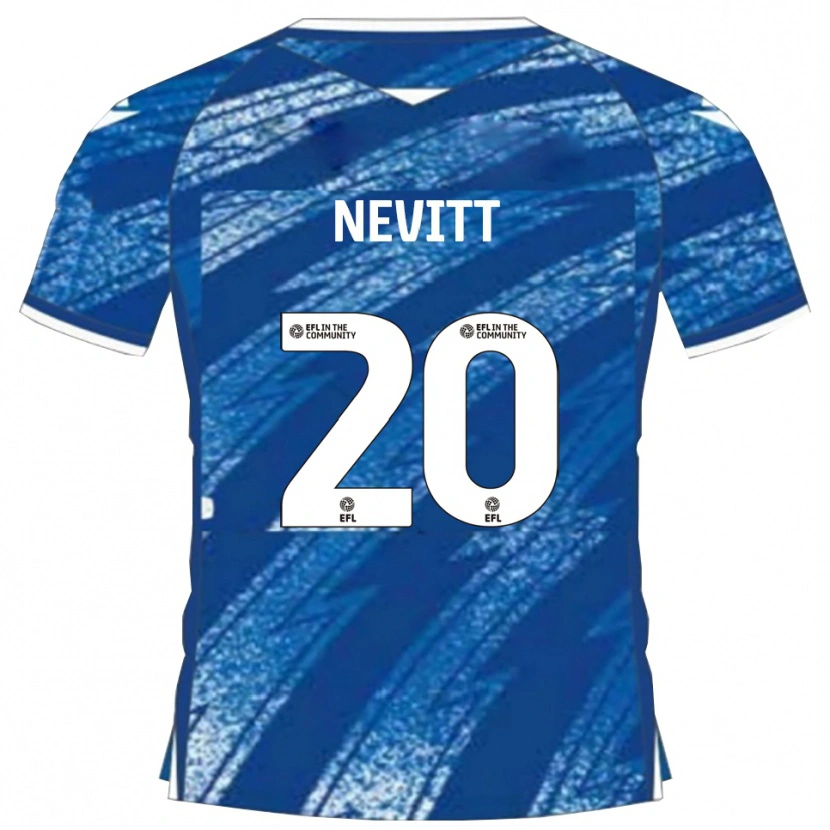 Danxen Niño Camiseta Elliott Nevitt #20 Azul Blanco 1ª Equipación 2025/26 La Camisa