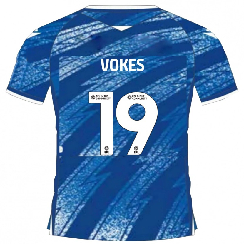 Danxen Niño Camiseta Sam Vokes #19 Azul Blanco 1ª Equipación 2025/26 La Camisa