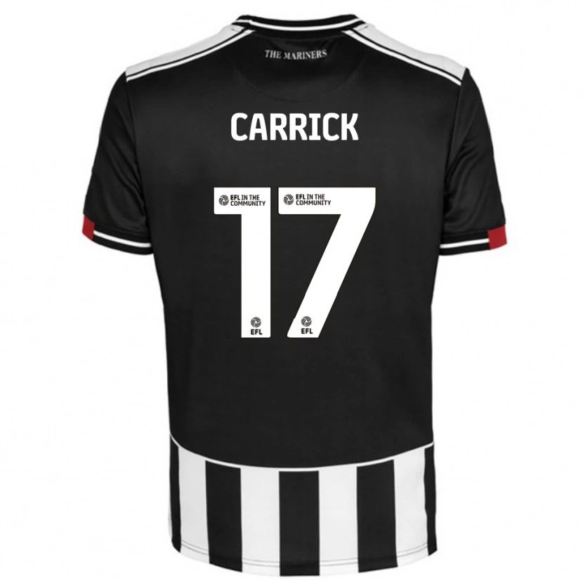 Danxen Niño Camiseta Charlie Carrick #17 Negro Blanco Rojo 1ª Equipación 2025/26 La Camisa