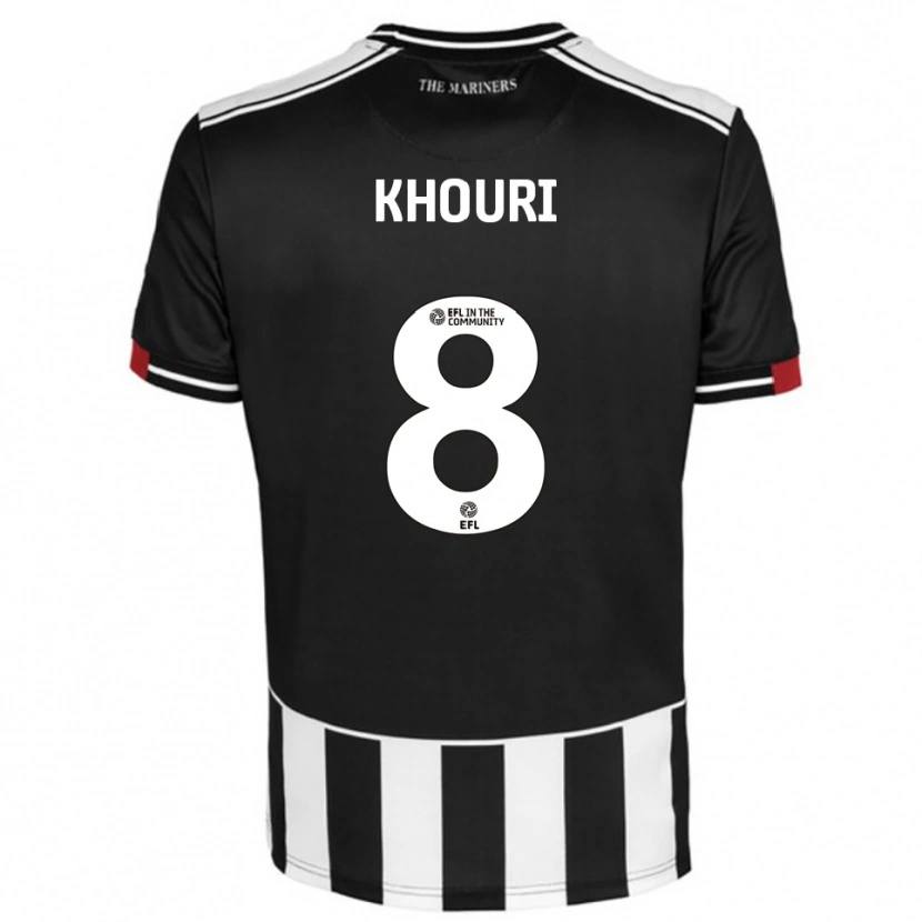 Danxen Niño Camiseta Evan Khouri #8 Negro Blanco Rojo 1ª Equipación 2025/26 La Camisa
