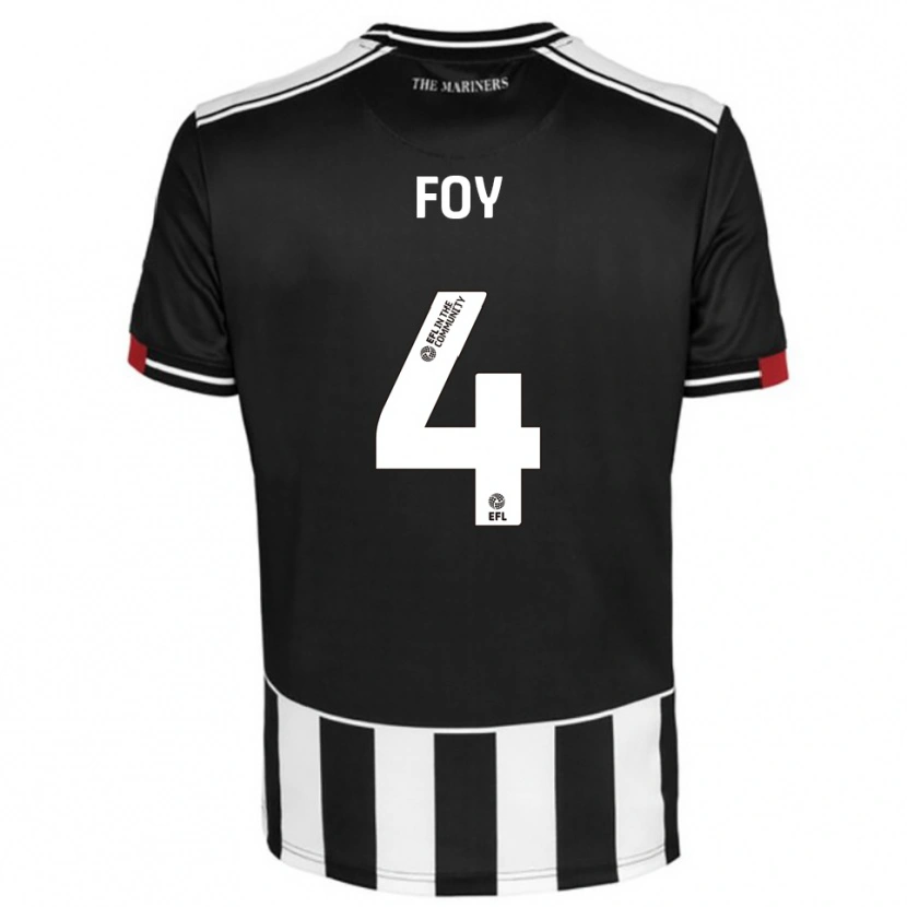Danxen Niño Camiseta Alfie Foy #4 Negro Blanco Rojo 1ª Equipación 2025/26 La Camisa