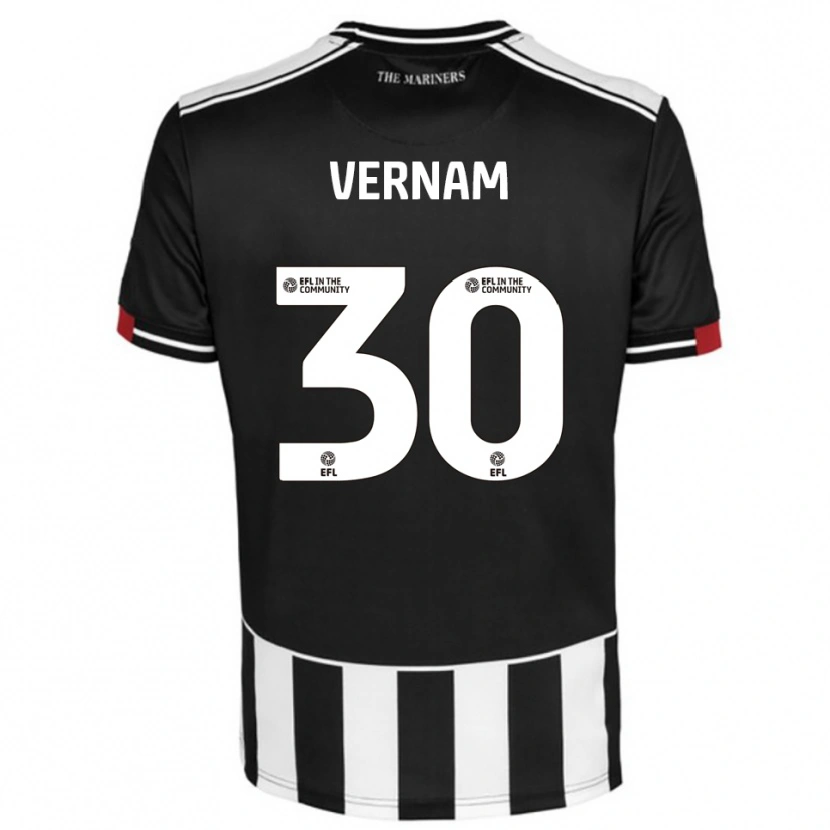 Danxen Niño Camiseta Charles Vernam #30 Negro Blanco Rojo 1ª Equipación 2025/26 La Camisa