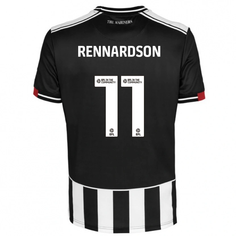 Danxen Niño Camiseta Tom Rennardson #11 Negro Blanco Rojo 1ª Equipación 2025/26 La Camisa