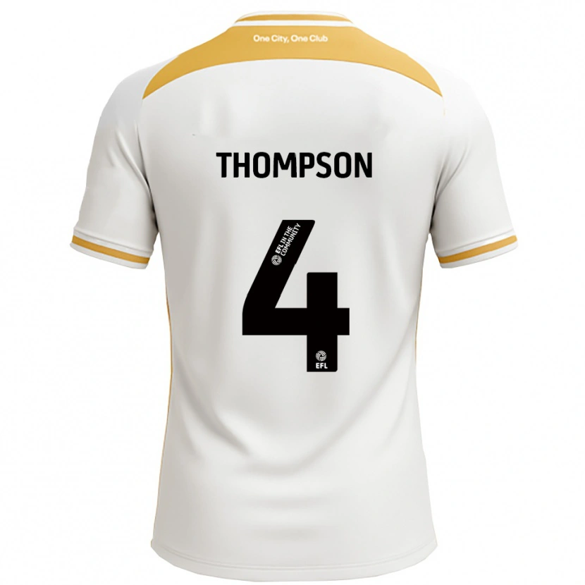 Danxen Niño Camiseta Nathan Thompson #4 Blanco Dorado 1ª Equipación 2025/26 La Camisa