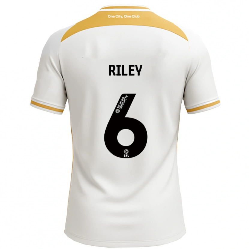Danxen Niño Camiseta Harry Riley #6 Blanco Dorado 1ª Equipación 2025/26 La Camisa
