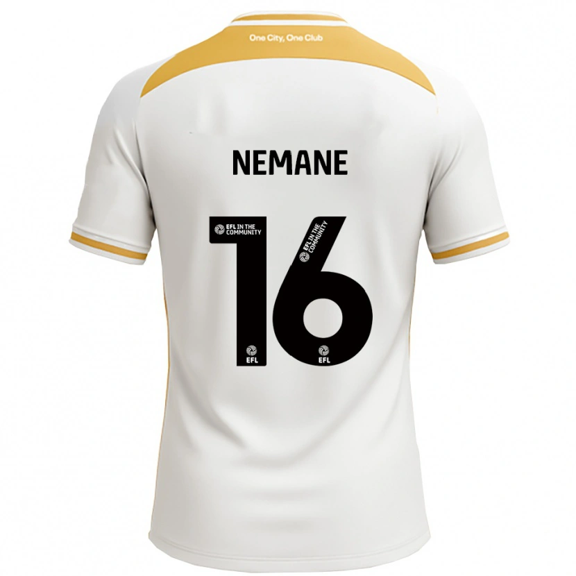 Danxen Niño Camiseta Aaron Nemane #16 Blanco Dorado 1ª Equipación 2025/26 La Camisa