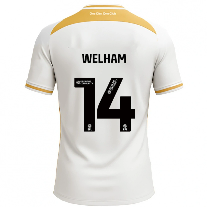 Danxen Niño Camiseta Madeline Welham #14 Blanco Dorado 1ª Equipación 2025/26 La Camisa