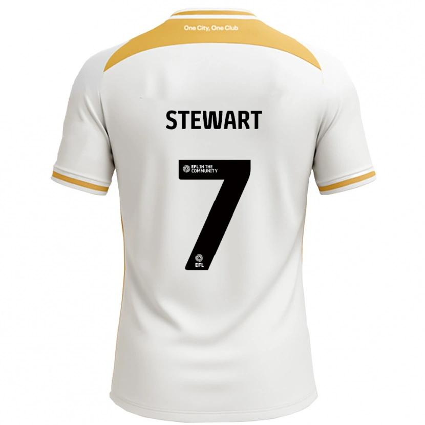 Danxen Niño Camiseta Caitlin Stewart #7 Blanco Dorado 1ª Equipación 2025/26 La Camisa