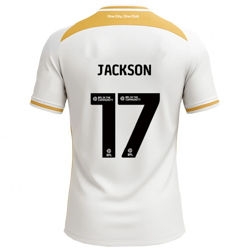 Danxen Niño Camiseta Cayleigh Jackson #17 Blanco Dorado 1ª Equipación 2025/26 La Camisa