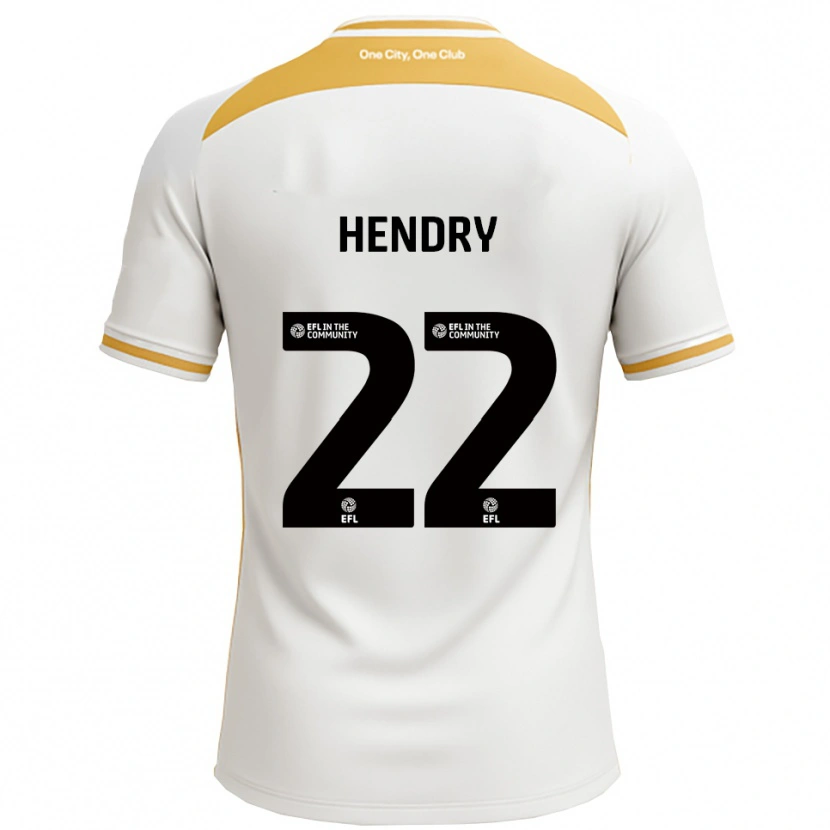 Danxen Niño Camiseta Callum Hendry #22 Blanco Dorado 1ª Equipación 2025/26 La Camisa