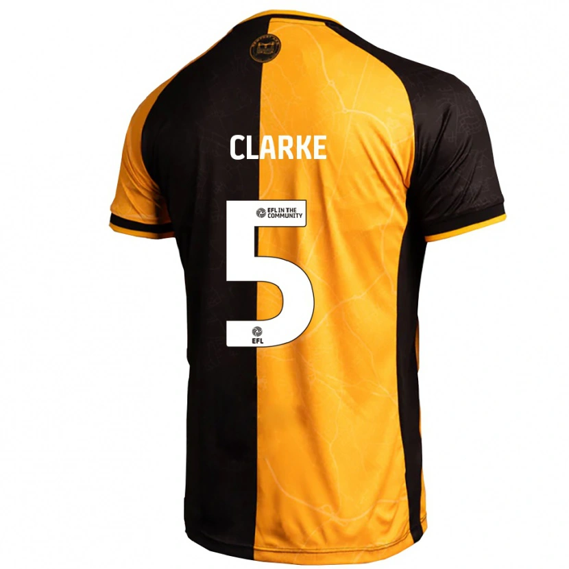 Danxen Niño Camiseta James Clarke #5 Amarillo Negro 1ª Equipación 2025/26 La Camisa