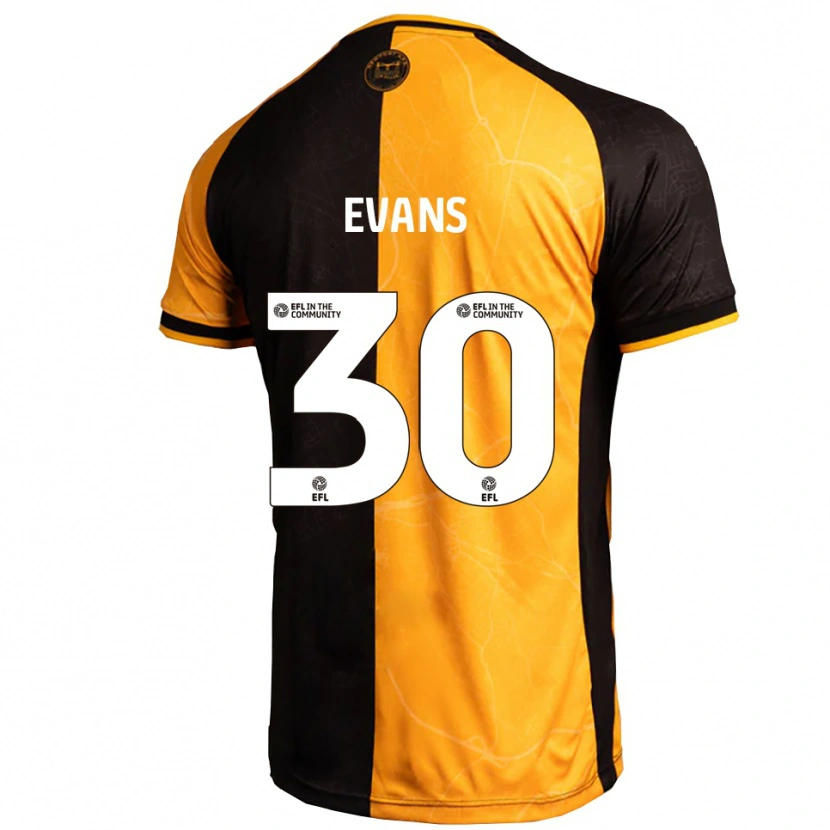 Danxen Niño Camiseta Corey Evans #30 Amarillo Negro 1ª Equipación 2025/26 La Camisa