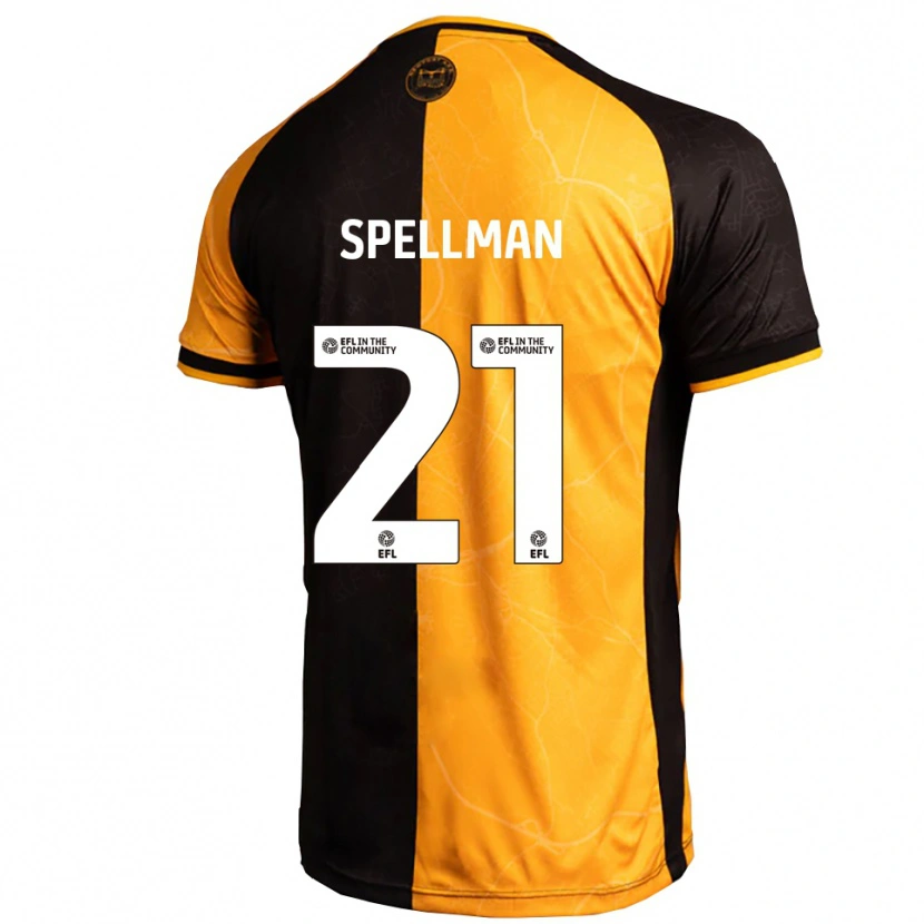 Danxen Niño Camiseta Michael Spellman #21 Amarillo Negro 1ª Equipación 2025/26 La Camisa