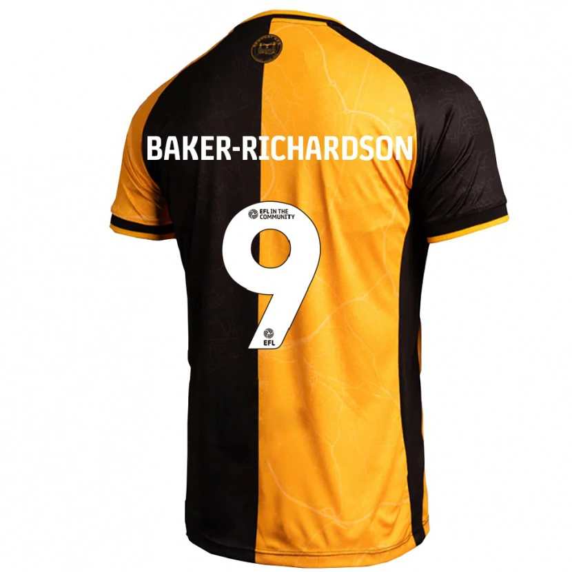 Danxen Niño Camiseta Courtney Baker-Richardson #9 Amarillo Negro 1ª Equipación 2025/26 La Camisa