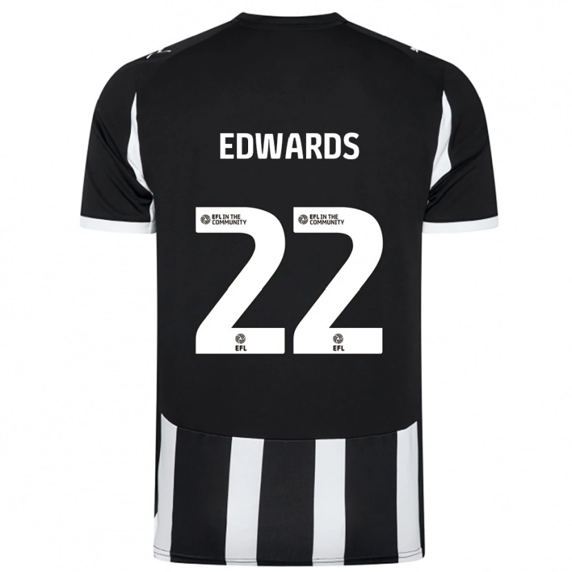 Danxen Niño Camiseta Curtis Edwards #22 Blanco Negro 1ª Equipación 2025/26 La Camisa