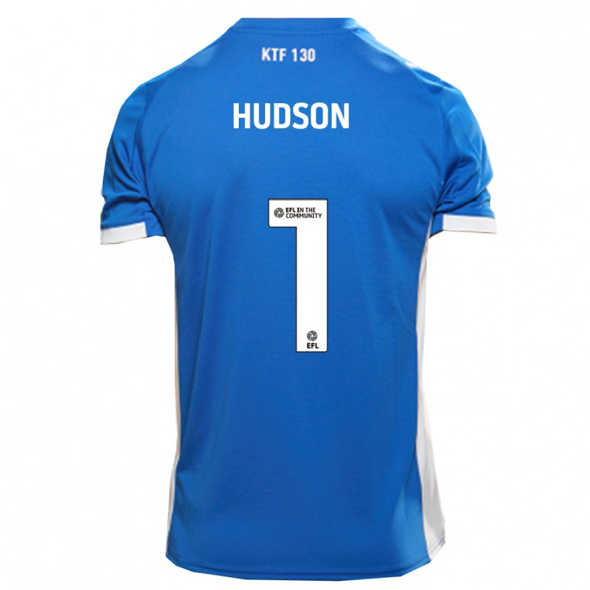 Danxen Niño Camiseta Mathew Hudson #1 Azul Blanco 1ª Equipación 2025/26 La Camisa