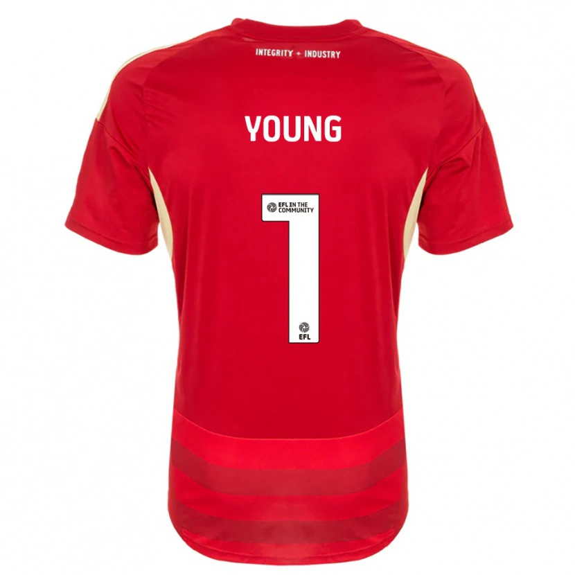 Danxen Niño Camiseta Matthew Young #1 Rojo Blanco 1ª Equipación 2025/26 La Camisa