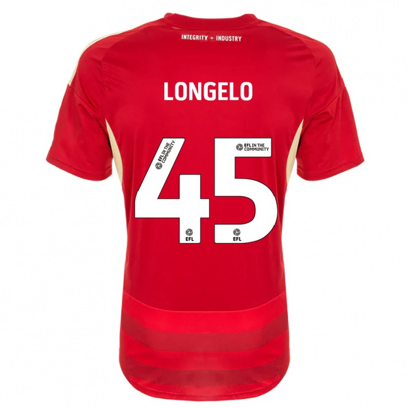 Danxen Niño Camiseta Rosaire Longelo #45 Rojo Blanco 1ª Equipación 2025/26 La Camisa