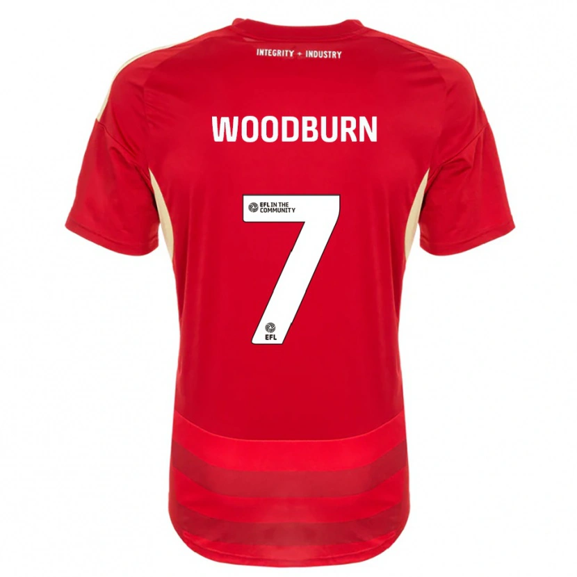 Danxen Niño Camiseta Ben Woodburn #7 Rojo Blanco 1ª Equipación 2025/26 La Camisa