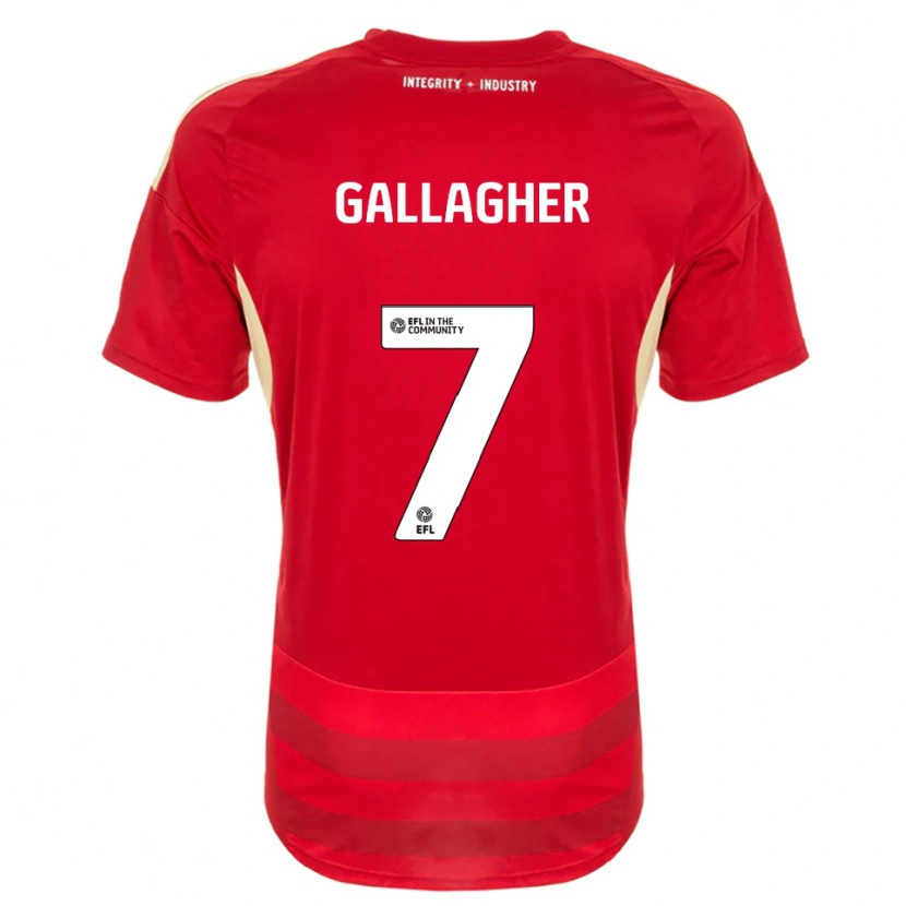 Danxen Niño Camiseta Tamzin Gallagher #7 Rojo Blanco 1ª Equipación 2025/26 La Camisa