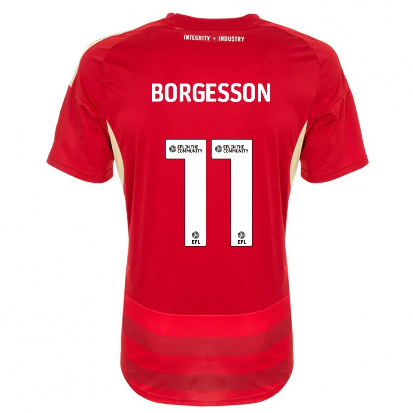 Danxen Niño Camiseta Blayz Borgesson #11 Rojo Blanco 1ª Equipación 2025/26 La Camisa