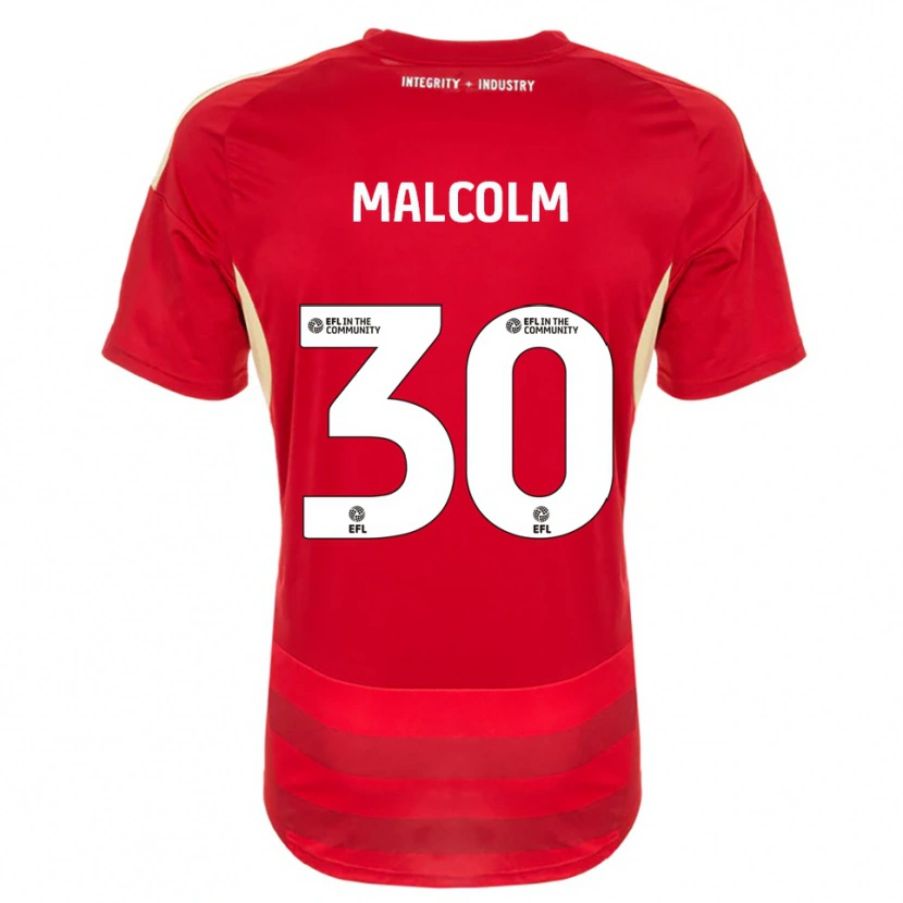 Danxen Niño Camiseta Kyrell Malcolm #30 Rojo Blanco 1ª Equipación 2025/26 La Camisa