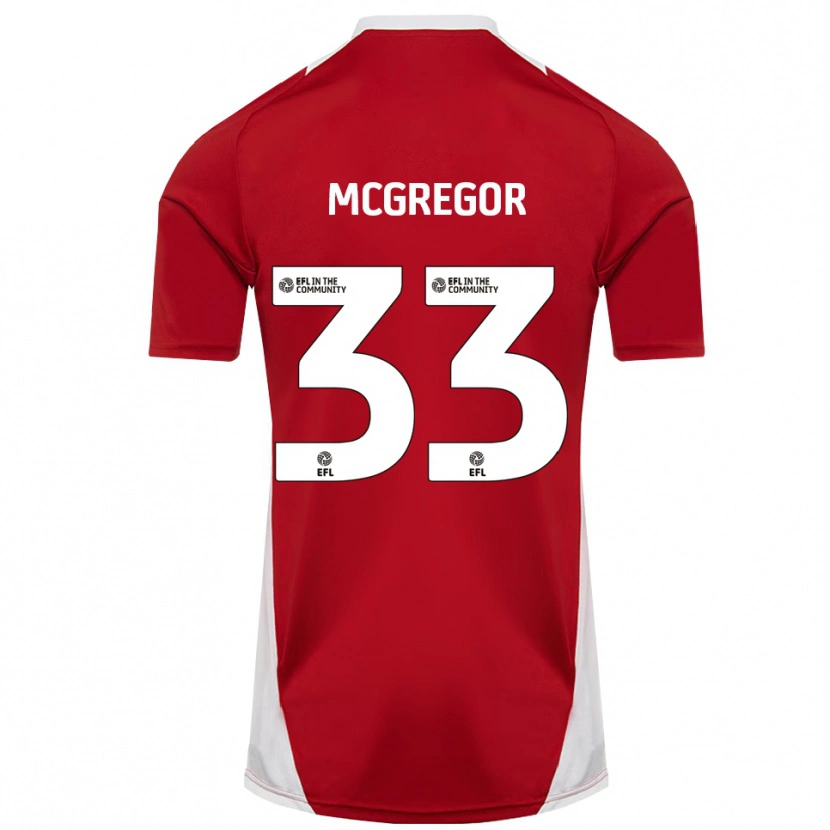 Danxen Niño Camiseta Joel Mcgregor #33 Rojo Blanco Dorado 1ª Equipación 2025/26 La Camisa