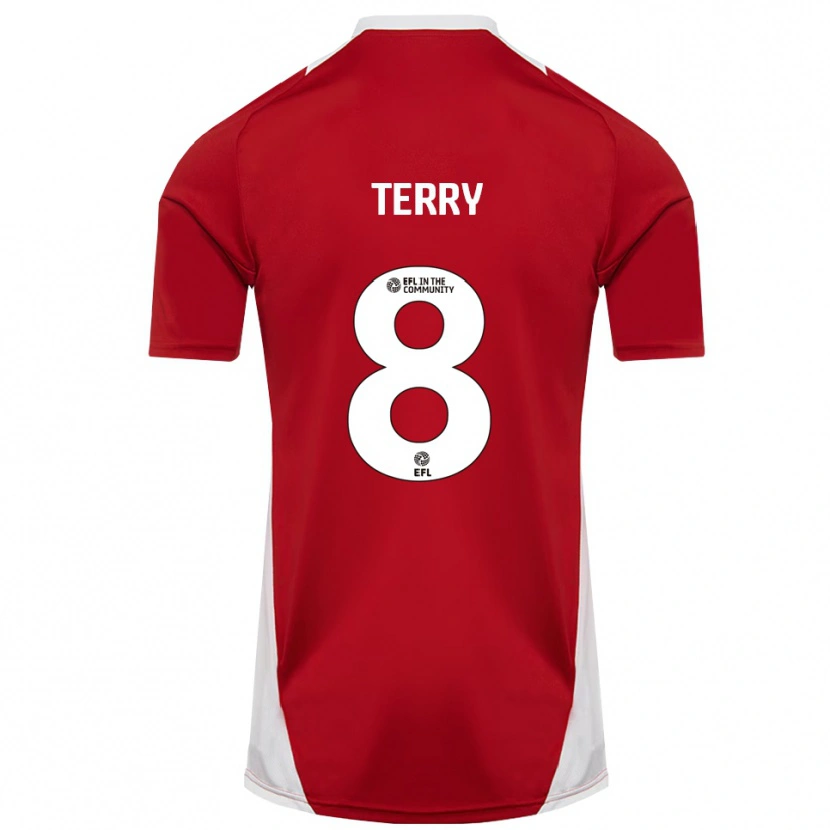 Danxen Niño Camiseta Josh Terry #8 Rojo Blanco Dorado 1ª Equipación 2025/26 La Camisa
