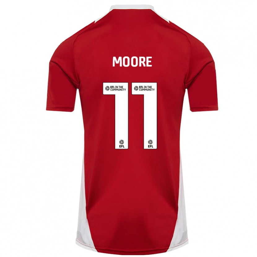 Danxen Niño Camiseta Thomas Moore #11 Rojo Blanco Dorado 1ª Equipación 2025/26 La Camisa