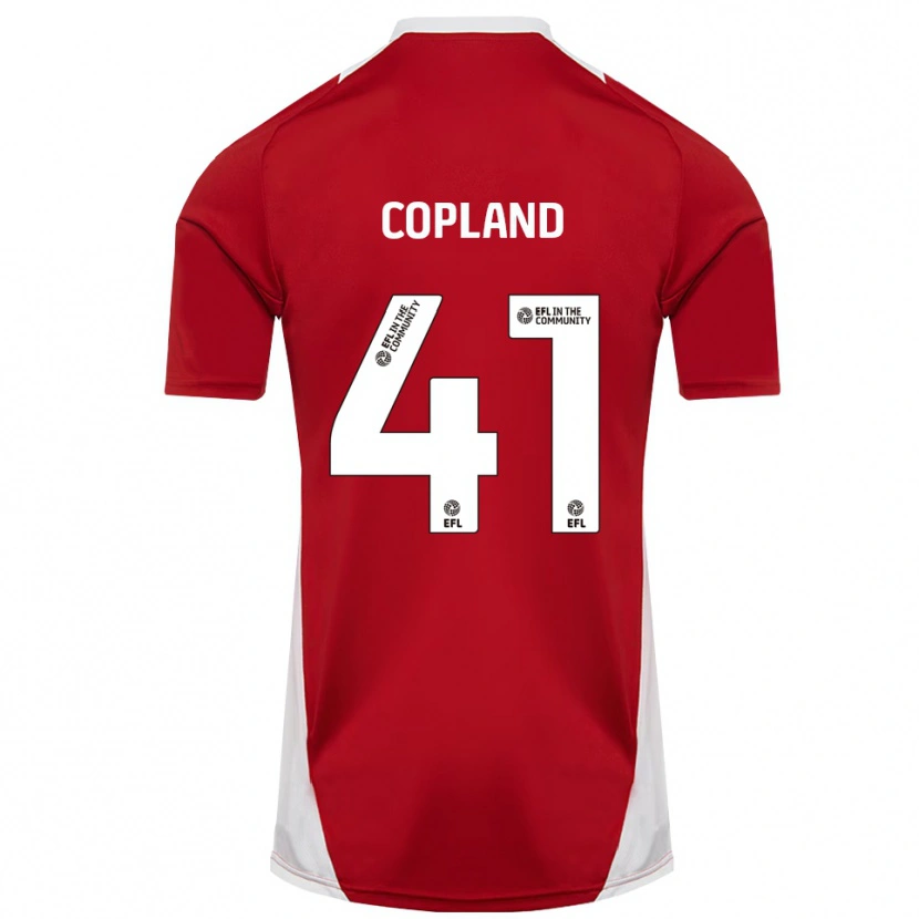 Danxen Niño Camiseta Jack Copland #41 Rojo Blanco Dorado 1ª Equipación 2025/26 La Camisa
