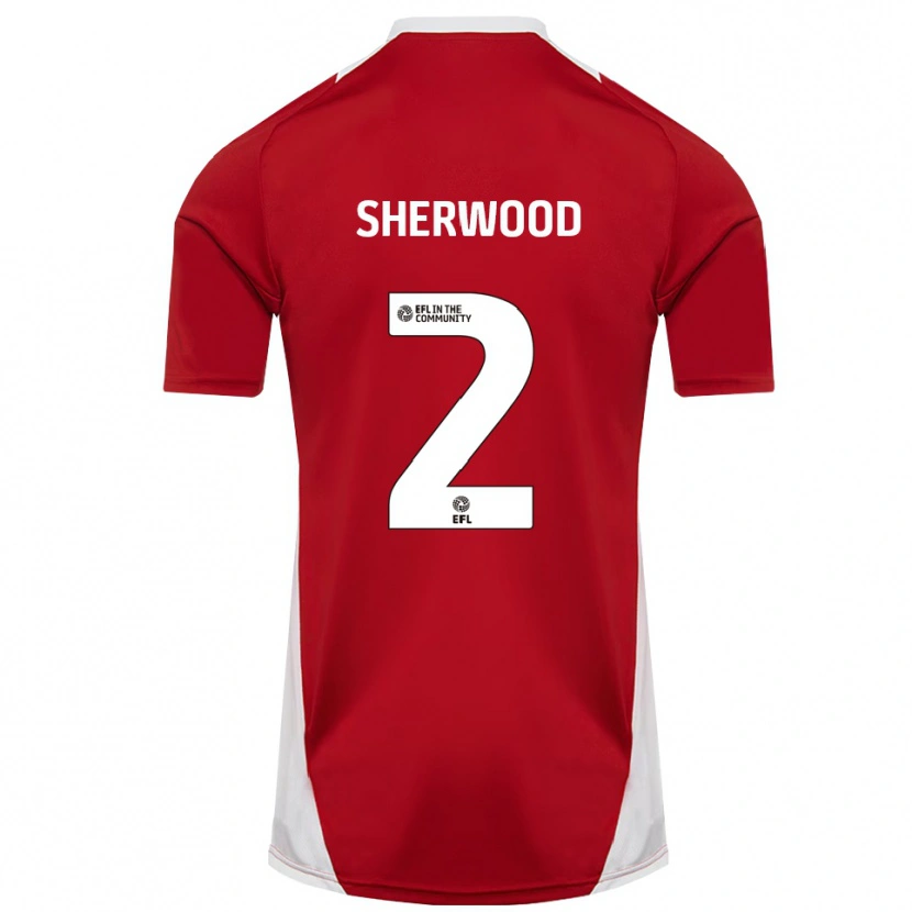 Danxen Niño Camiseta Katie Sherwood #2 Rojo Blanco Dorado 1ª Equipación 2025/26 La Camisa