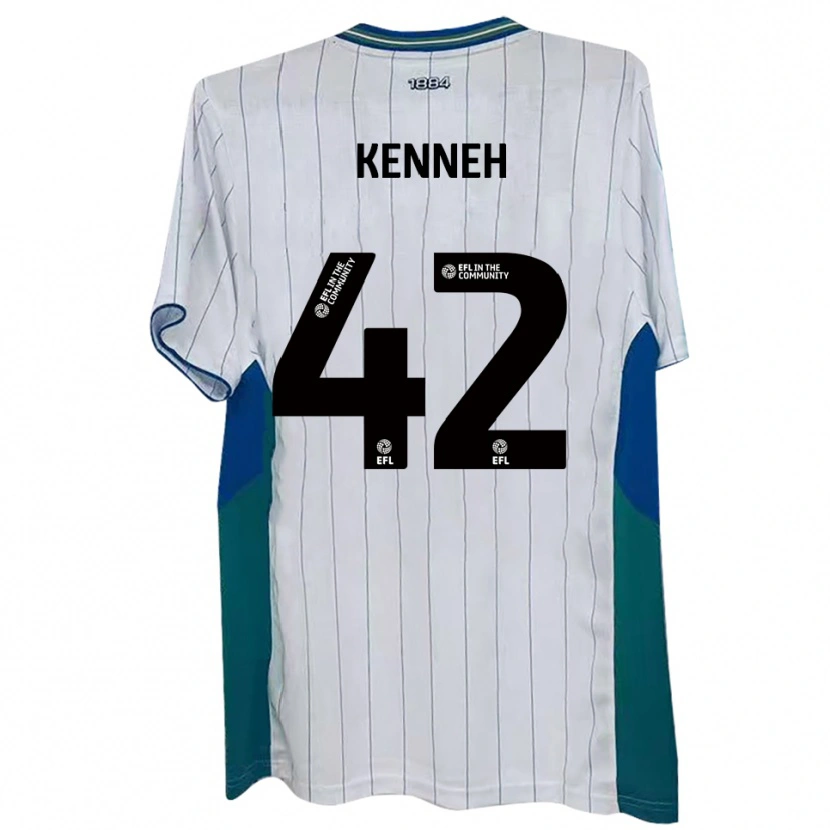 Danxen Niño Camiseta Nohan Kenneh #42 Blanco Verde Azul 1ª Equipación 2025/26 La Camisa