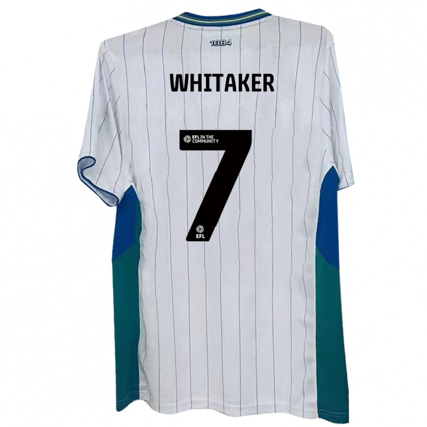 Danxen Niño Camiseta Charlie Whitaker #7 Blanco Verde Azul 1ª Equipación 2025/26 La Camisa