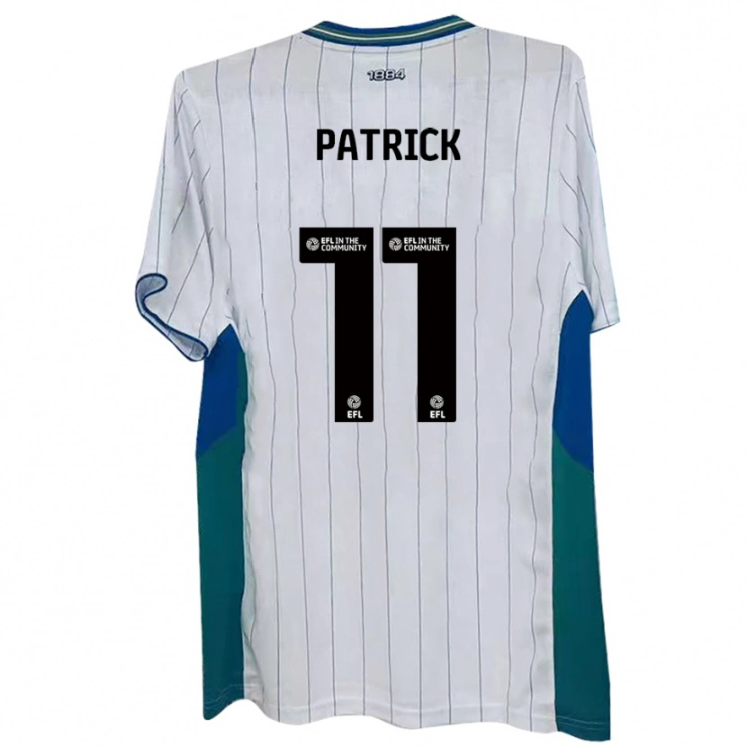 Danxen Niño Camiseta Omari Patrick #11 Blanco Verde Azul 1ª Equipación 2025/26 La Camisa