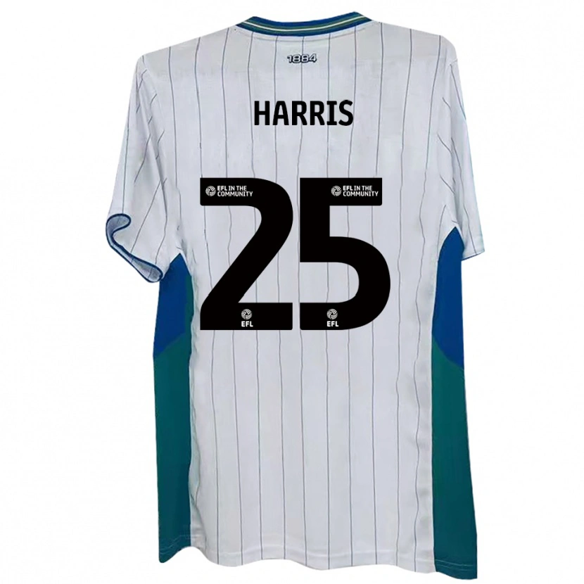 Danxen Niño Camiseta Taylan Harris #25 Blanco Verde Azul 1ª Equipación 2025/26 La Camisa