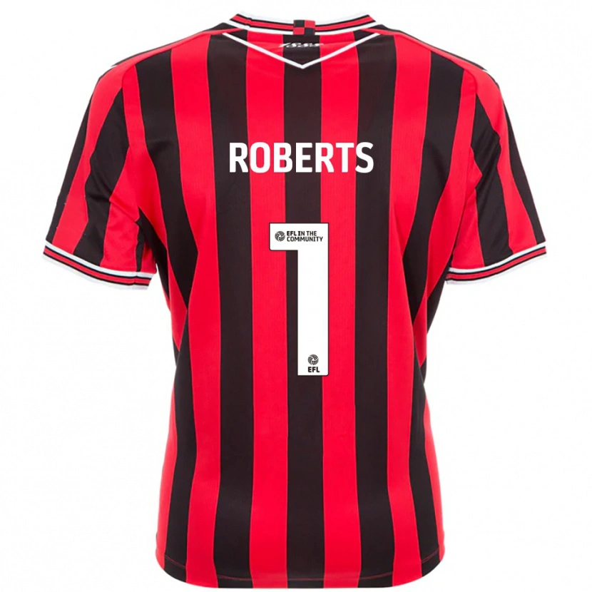 Danxen Niño Camiseta Myles Roberts #1 Rojo Negro 1ª Equipación 2025/26 La Camisa