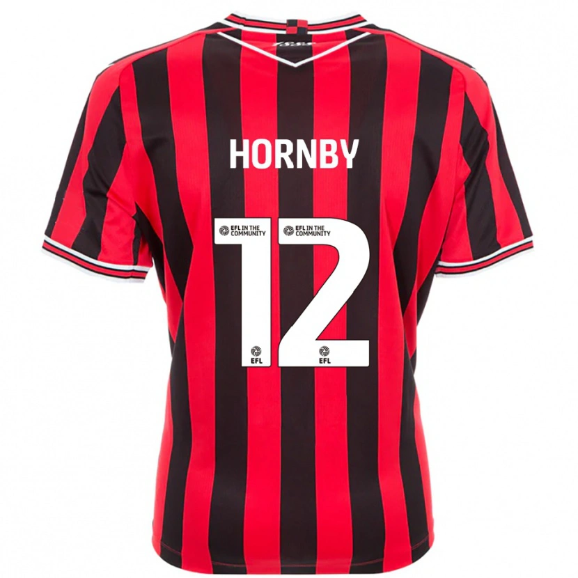 Danxen Niño Camiseta Sam Hornby #12 Rojo Negro 1ª Equipación 2025/26 La Camisa
