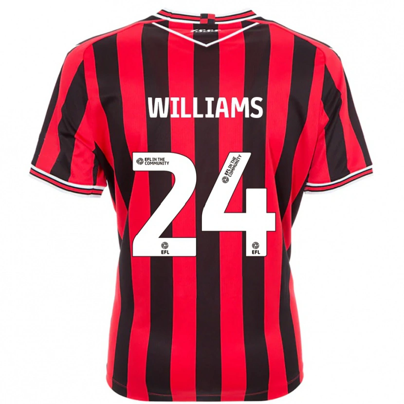 Danxen Niño Camiseta Harry Williams #24 Rojo Negro 1ª Equipación 2025/26 La Camisa