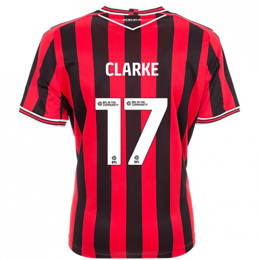 Danxen Niño Camiseta Courtney Clarke #17 Rojo Negro 1ª Equipación 2025/26 La Camisa