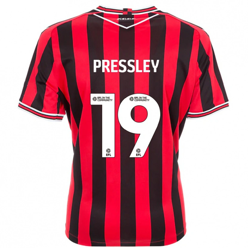 Danxen Niño Camiseta Aaron Pressley #19 Rojo Negro 1ª Equipación 2025/26 La Camisa