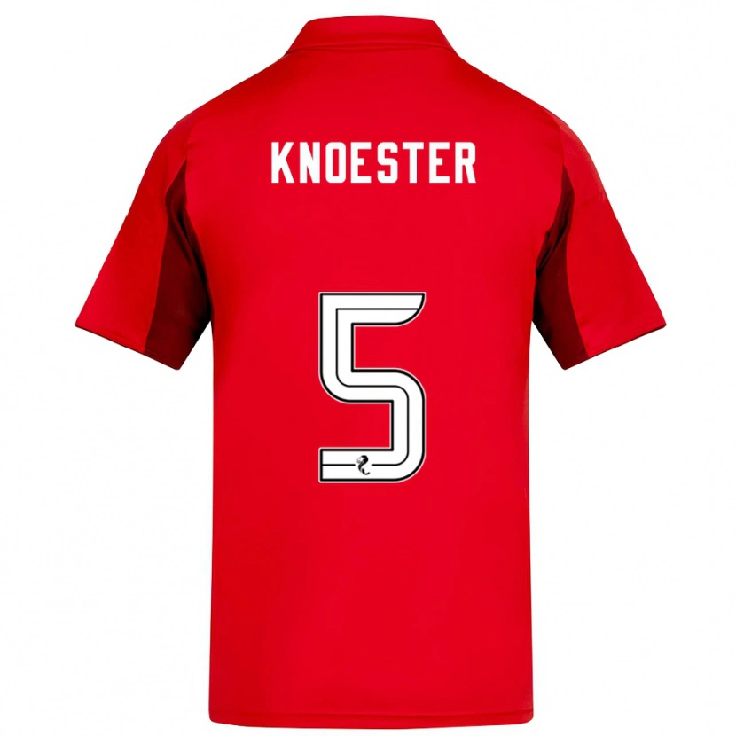 Danxen Niño Camiseta Mats Knoester #5 Rojo Borgoña 1ª Equipación 2025/26 La Camisa
