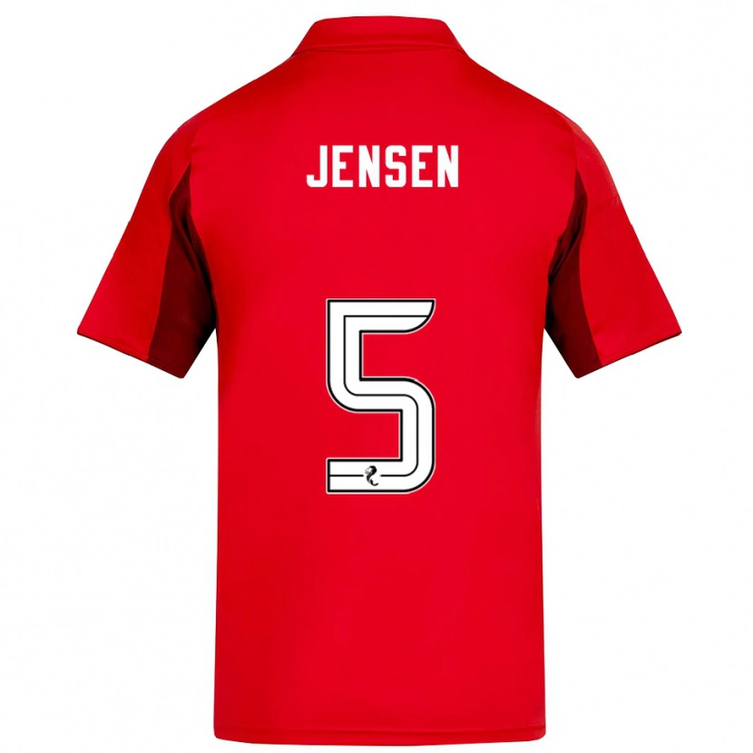 Danxen Niño Camiseta Richard Jensen #5 Rojo Borgoña 1ª Equipación 2025/26 La Camisa