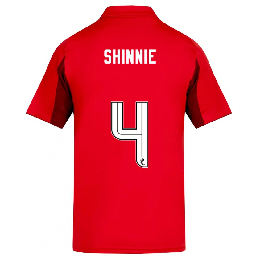 Danxen Niño Camiseta Graeme Shinnie #4 Rojo Borgoña 1ª Equipación 2025/26 La Camisa