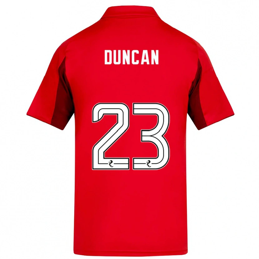 Danxen Niño Camiseta Ryan Duncan #23 Rojo Borgoña 1ª Equipación 2025/26 La Camisa