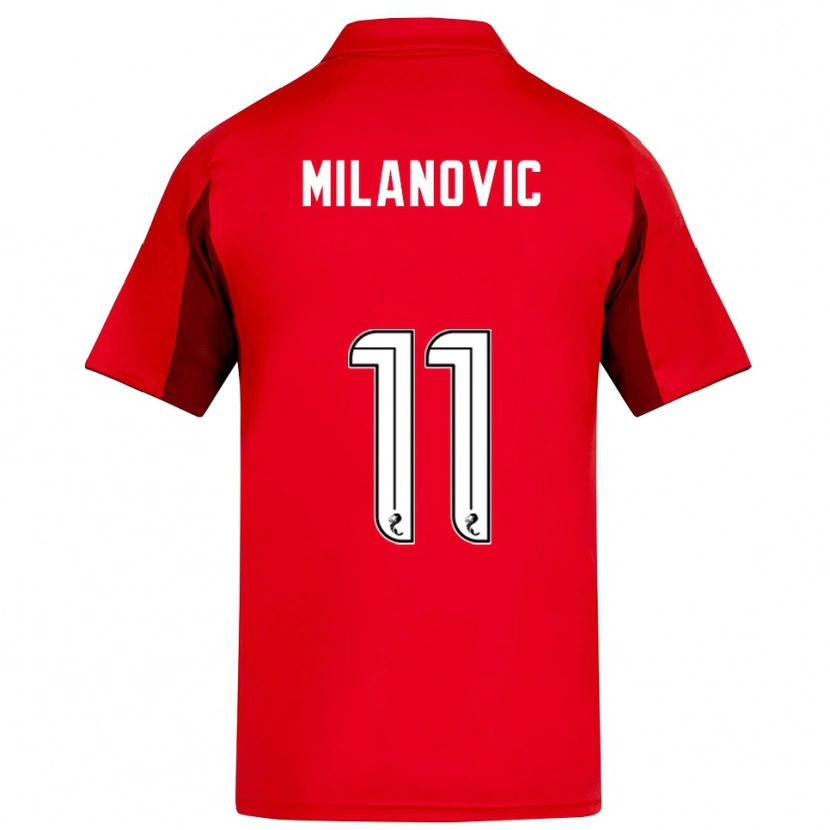 Danxen Niño Camiseta Nicolas Milanovic #11 Rojo Borgoña 1ª Equipación 2025/26 La Camisa