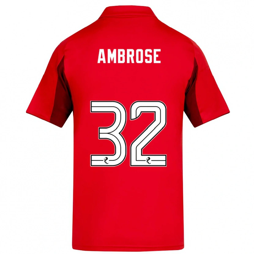 Danxen Niño Camiseta Peter Ambrose #32 Rojo Borgoña 1ª Equipación 2025/26 La Camisa