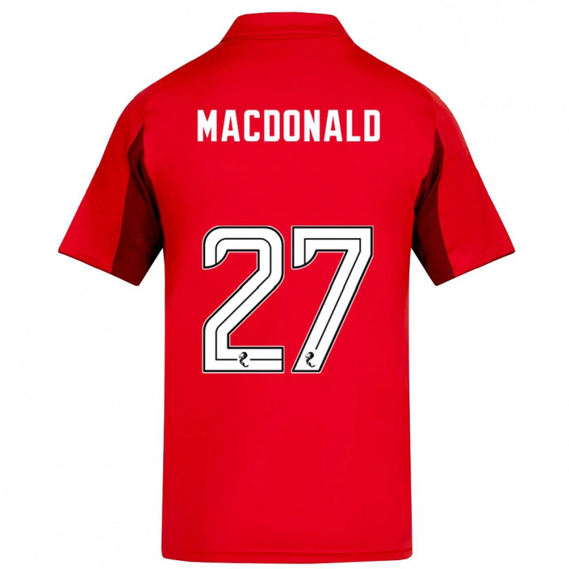 Danxen Niño Camiseta Angus Macdonald #27 Rojo Borgoña 1ª Equipación 2025/26 La Camisa