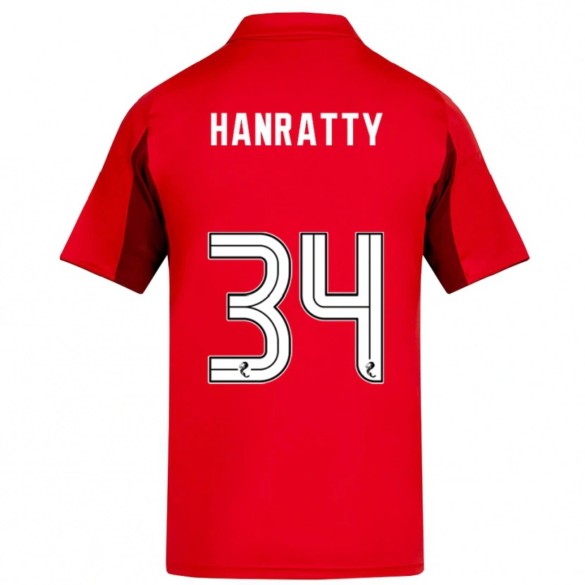 Danxen Niño Camiseta Kevin Hanratty #34 Rojo Borgoña 1ª Equipación 2025/26 La Camisa